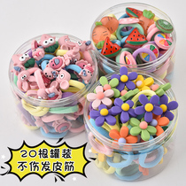 Childrens hair ring no seams hair ornaments cute small hair rope girls do not hurt hair flower headdress tie hair band head rope