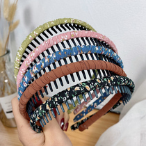 Korean hair hoop female with tooth hair bundle anti-slip pressure hair clip headdress simple temperament girl bangs head hoop out hair decoration