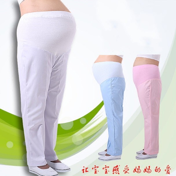 Belly Support Maternity Nurse Work Pants White Large Size Adjustable Maternity Nurse Pants Nurse Uniform Hat Summer Belly Support Maternity Nurse Work Pants White Large Size Adjustable Maternity Nurse Pants Nurse Uniform Hat Summer