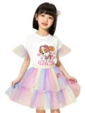 Юбка, летний наряд маленькой принцессы, радужный комплект, придает объем