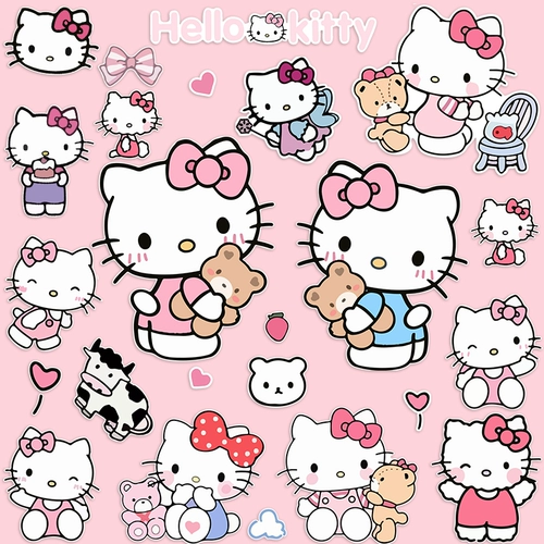 Hello kitty, мультяшный милый чемодан, наклейка, ноутбук, мобильный телефон, наклейки