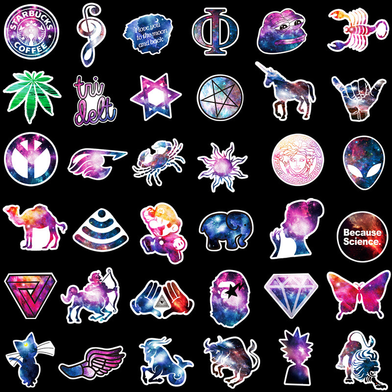 36 constellation Harajuku cartoon luggage stickers suitcase laptop skateboard guitar stickers waterproof