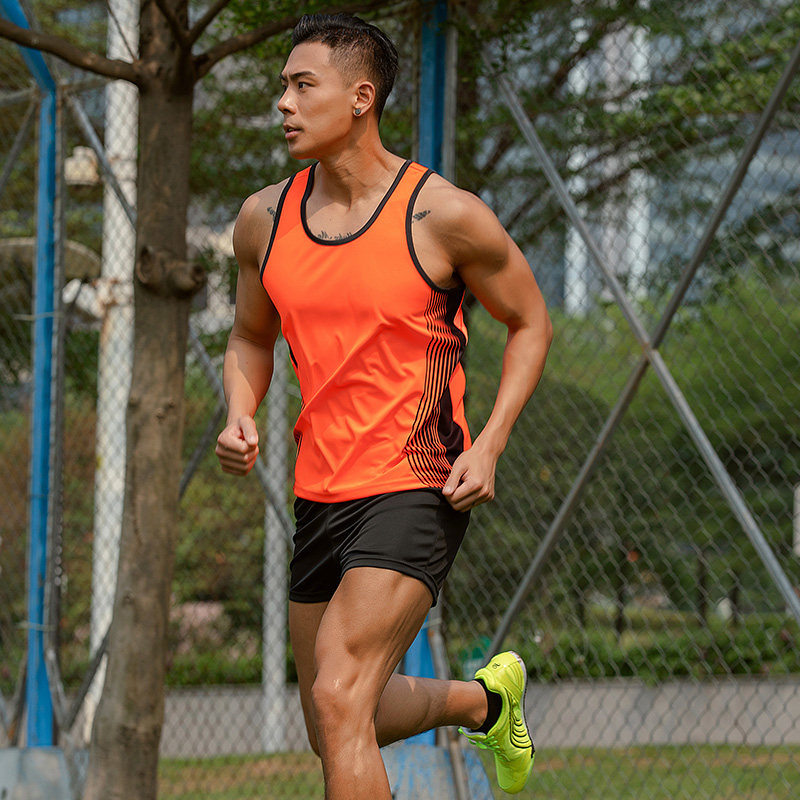 Sports Suit Men's Summer Running Suit Women's Slim Fit Fitness Vest Marathon Shorts Tracksuit-Taobao