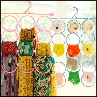 Clothes hanger for hanging scarves for domestic storage Divine Instrumental Circles Multi Functional Rings Release Leather Strap Silk Scarves Belt Finishing Racks