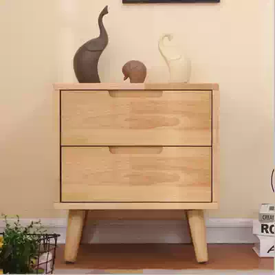 Solid Wood bedside table log simple modern bedside bedroom Japanese mini Mini very simple set up table Nordic full
