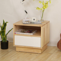 Simple and modern full solid wood bedside table Nordic small apartment storage storage Japanese shelf bedroom bedside cabinet easy