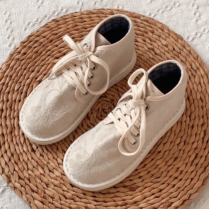 Village Craftsman's Pure Handmade Cloth Shoes with Thousand-Layer Soles, Women's High-Top Lace-Up Flat Shoes, Round Toe, Breathable, Sweat-Absorbent, Odor-Resistant Casual Shoes Village Craftsman's Pure Handmade Cloth Shoes with Thousand-Layer Soles, Women's High-Top Lace-Up Flat Shoes, Round Toe, Breathable, Sweat-Absorbent, Odor-Resistant Casual Shoes