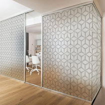 Creative ins black and white wave spot glue free electrostatic film office partition window sliding door transparent frosted glass paste