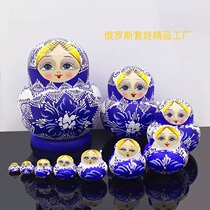 Popular toys educational childrens birthday gift crafts hand-painted Russian characteristic imported nesting doll 10 layers