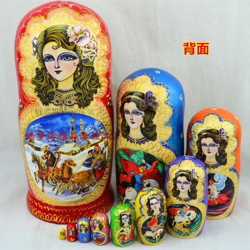 Popular Toys Puzzle Birthday Gifts Craft Gift Decorations Hand-painted Russian Characteristic Imported Matryoshka Dolls 10 Stories - Taobao