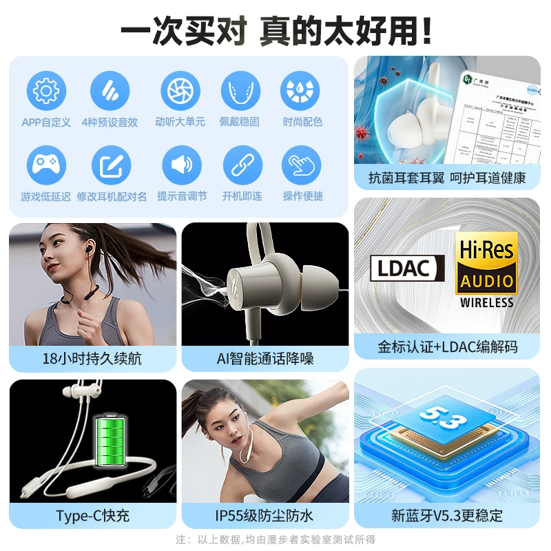 Бюджетный переведем: Наушники Edifier W200BT FREE на шее, Bluetooth гарнитура, спортивное шумоподавление, водонепроницаемость IPX5, 18 часов работы аккумулятора