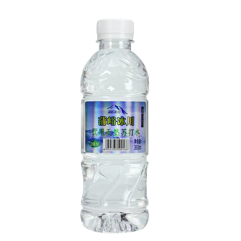 蒲峪天然苏打水整箱360ML12瓶弱碱pH8.5饮用水无糖无汽矿物矿泉水