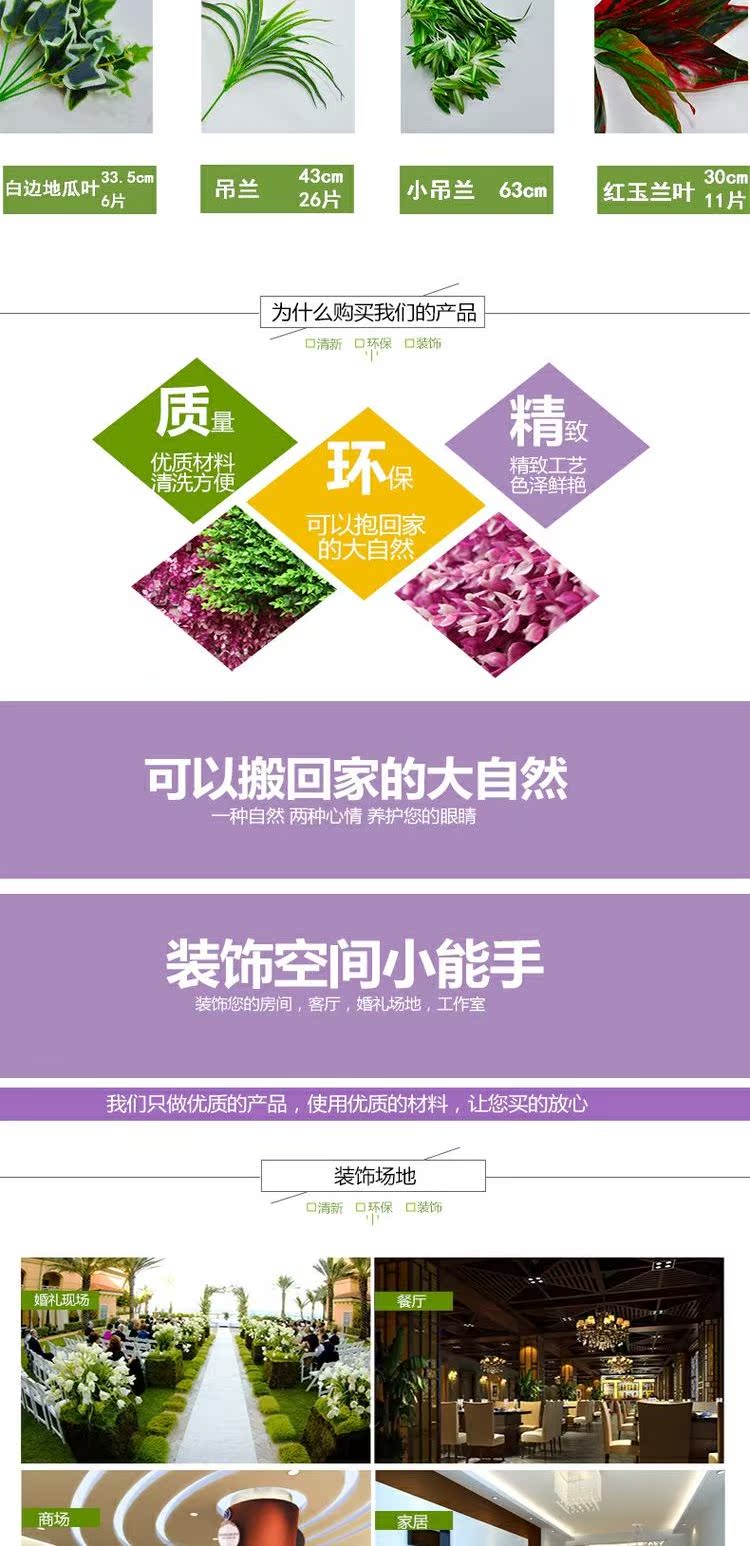 Mô phỏng nhà máy trang trí tường phụ kiện treo tường trang trí cây xanh hoa giả với hội trường nền tường cửa hàng tường - Hoa nhân tạo / Cây / Trái cây lan giả hạc