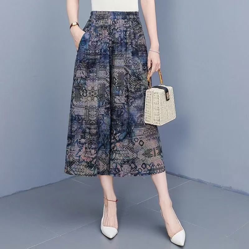 Clearance Bargain~ Store Clearance Final Stock Loose Fit Capri Skirt Pants for Women Versatile Unique Design Casual Quick-Dry for Moms
