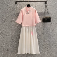 Розовая белая юбка