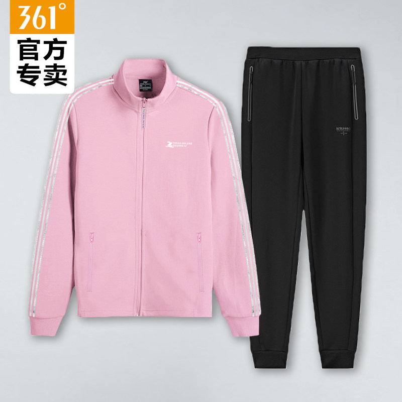 361 Sports Suit Women 2022 Spring New Casual Open Flap Collar Jacket Long Pants Running Training Sportswear