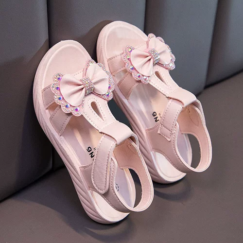 Сандалии, летняя модная детская пляжная обувь для принцессы, коллекция 2023, подходит для подростков, мягкая подошва
