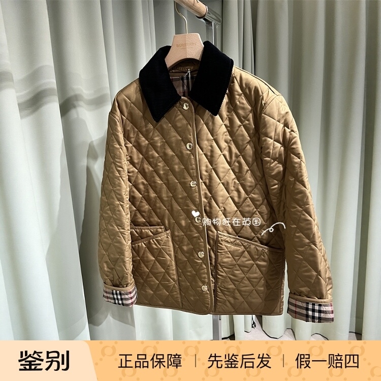 Tang Yan's Same Style Vip Benefits Burberry Women's Corduroy Quilted Jacket Barn-Style Cotton Coat Tang Yan's Same Style Vip Benefits Burberry Women's Corduroy Quilted Jacket Barn-Style Cotton Coat