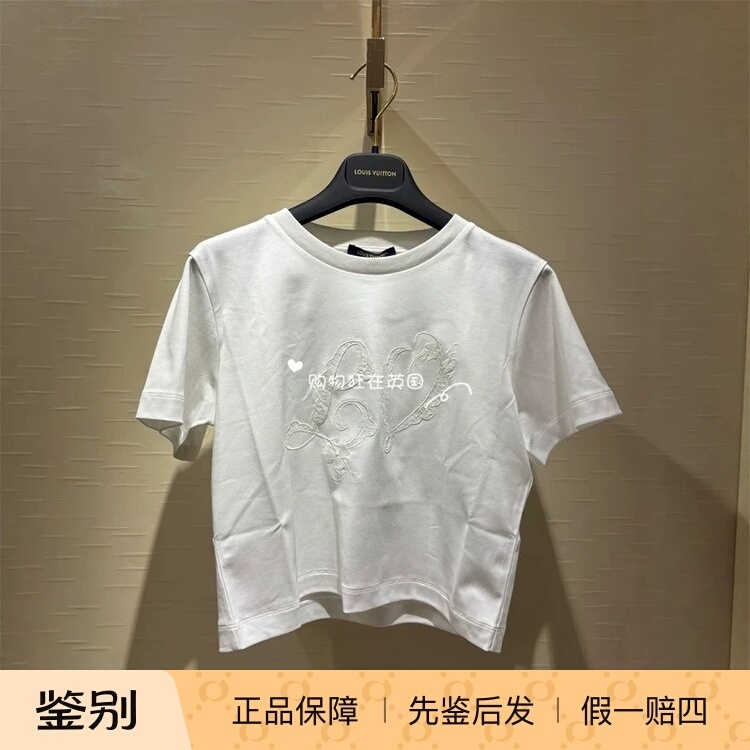 Louis Vuitton Lv Resort Resort Collection Embroidered Short Sleeve T-Shirt for Women 1Ak0G5