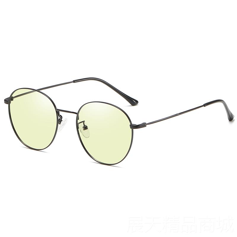 Genuine anti-blue radiation glasses for women and men, light-changing color protection, round frame, eye protection, unlimited number, flat light, trendy light Korean version
