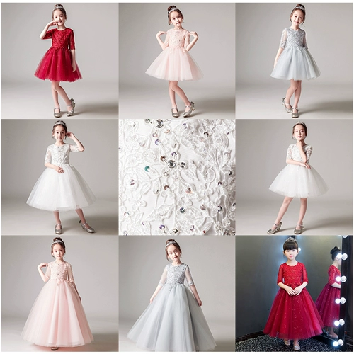 Красный детский наряд маленькой принцессы, пианино, наряд для музыкальных выступлений, платье девочки цветочницы, подарок на день рождения, осенний сезон