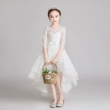 Белое свадебное платье, наряд маленькой принцессы, лонгслив, наряд для музыкальных выступлений, из фатина