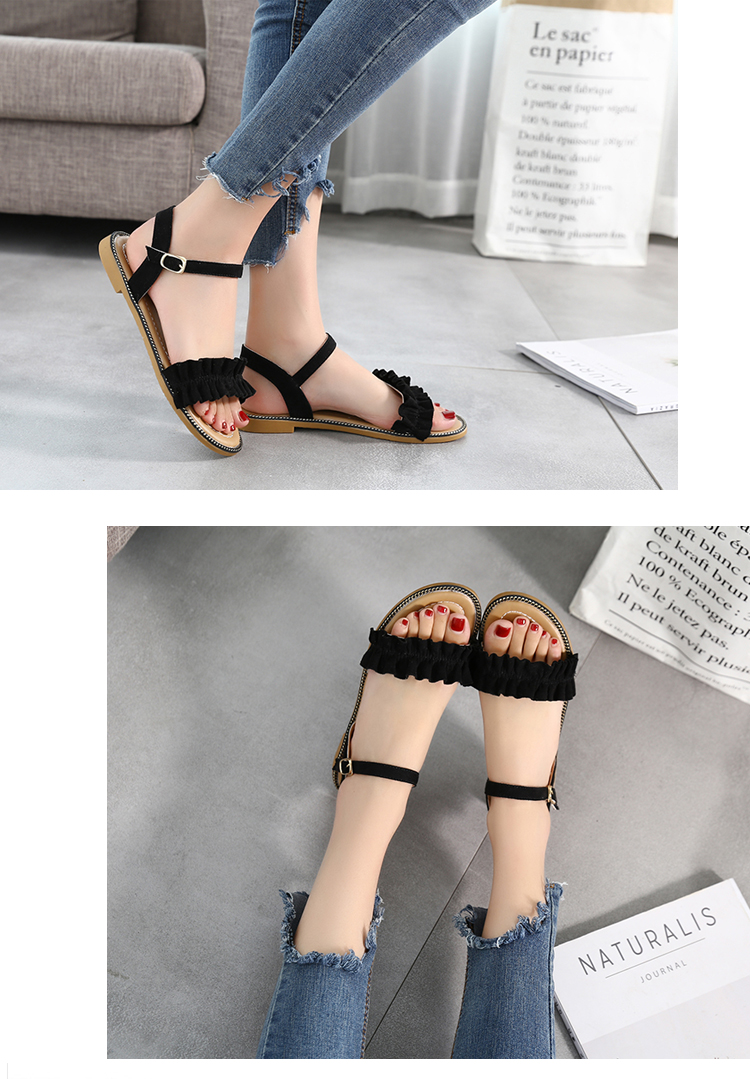Giày cổ tích mới 2018 sandal nữ retro nữ mùa hè phẳng phiu giày vento nữ
