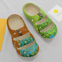 Cave shoes mens non-slip summer wear trend without heel slippers mens Mandarin duck lazy people Baotou half drag ins tide