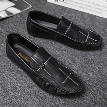 Doug shoes 2021 new summer mens English style leather shoes trend leisure lazy people a pedal driving trendy shoes