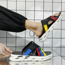 Slippers men summer 2021 new trend casual sandals non-slip wear-resistant beach fashion one-word drag trendy shoes