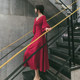 Toast dress bride 2021 new engagement long-sleeved wine red can usually wear winter back home wedding evening dress women
