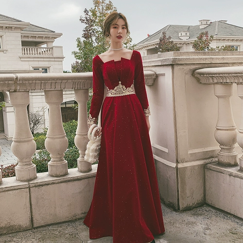 Ретро вечернее платье, бордовый лонгслив, французский стиль