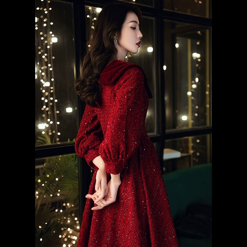 Красное вечернее платье, кукла, кукольный воротник