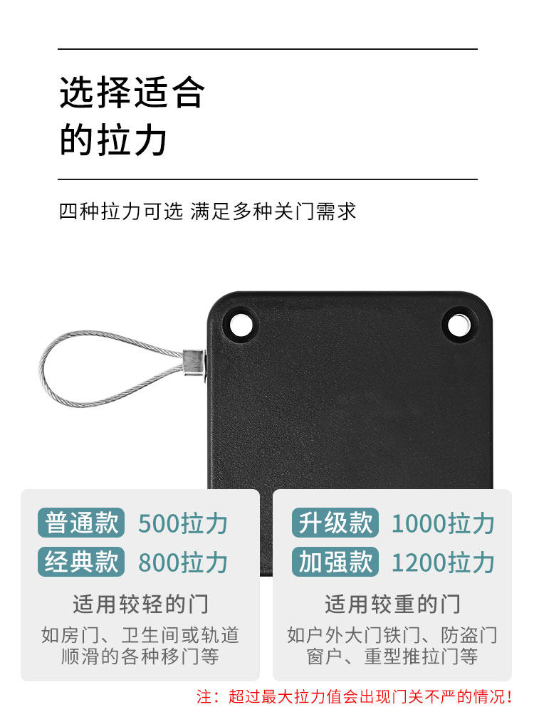 No-Drill Household Buffer Door Closer Automatic Door Closing Device Pull Rope Closure Push-Pull Spring Device for Glass