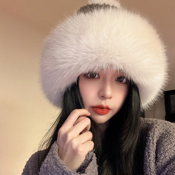 Winter Hat for Women 2023 New Plush Head-Covering Hat Korean Style Round Face Thickened Knit Hat Warm and Cold-Proof Lei Feng Hat