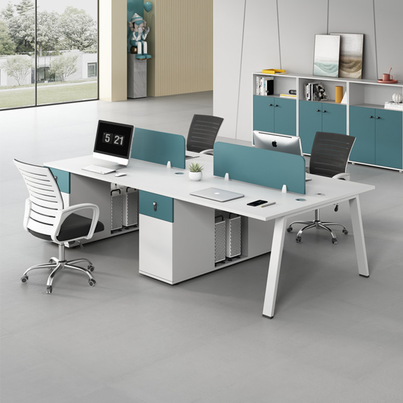 Office staff table simple and modern four-person staff card seat six-person office desk and chair combination 4 6 people