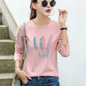 秋款纯棉长袖T恤打底衫