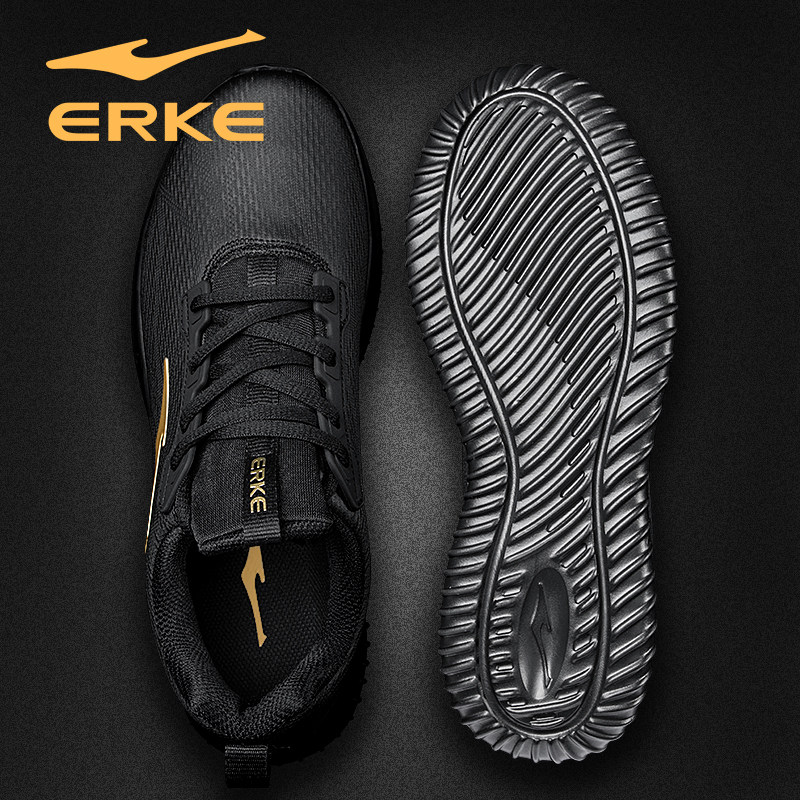 Hongxing Erke men's shoes 2022 autumn new dad black sneakers male Red Star official flagship store running shoes