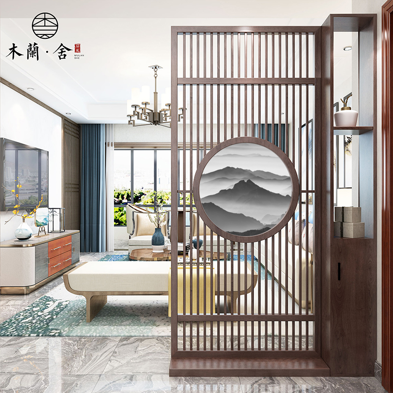 Screen Partition Wall Trim of Chinese Living Room Office Bedroom sheltering Home Goods Solid Wood Entrance to the home Guan Guan