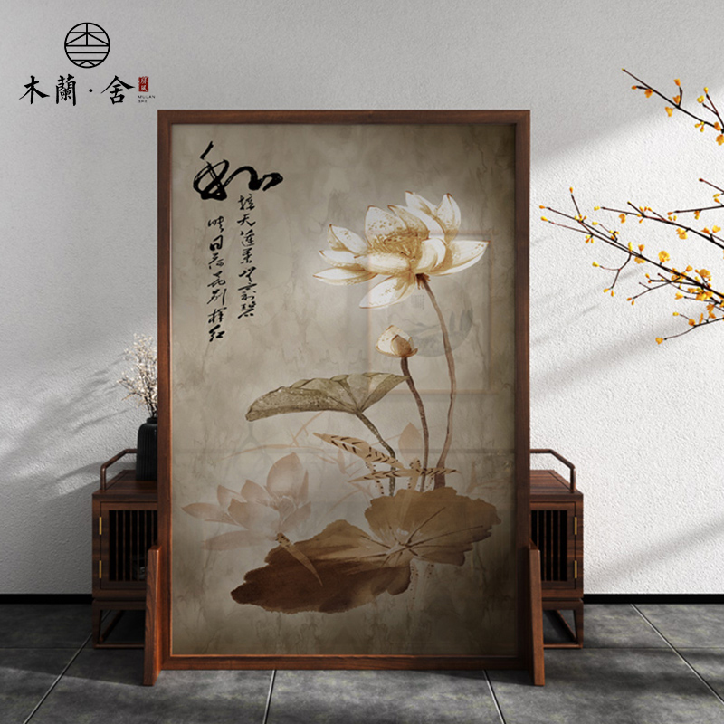 Screen partition wall Chinese living room bedroom obscured office dining room solid wood entering the seat screen decoration art