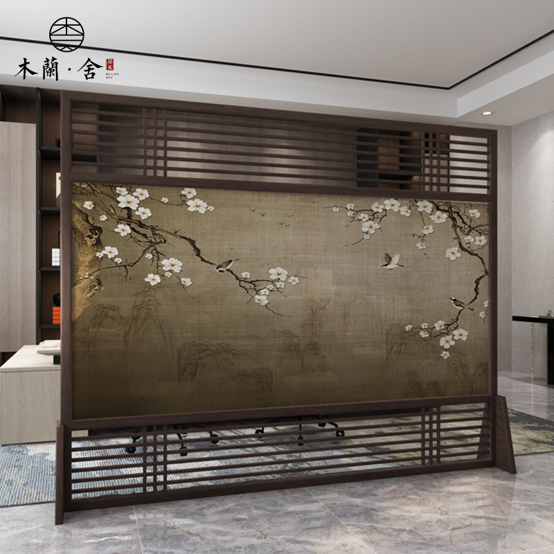 Screen Partition Wall Decoration Chinese Living Room Bedroom Shelter Home Office Hotel Hall Solid Wood Genguan Screen