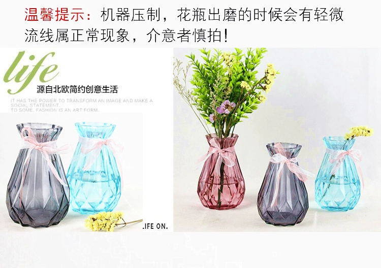 Hoa lục bình bình thủy canh cây thủy tinh chai phòng khách cắm hoa khô bình hoa máy tính để bàn bình hoa - Vase / Bồn hoa & Kệ chậu nhựa treo