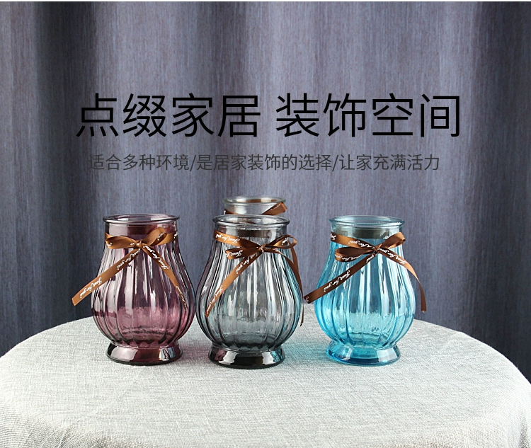 Tối giản hiện đại Châu Âu tay lily hoa hồng phong phú tre phòng khách cắm hoa thủy tinh hoa khô trang trí bình hoa - Vase / Bồn hoa & Kệ