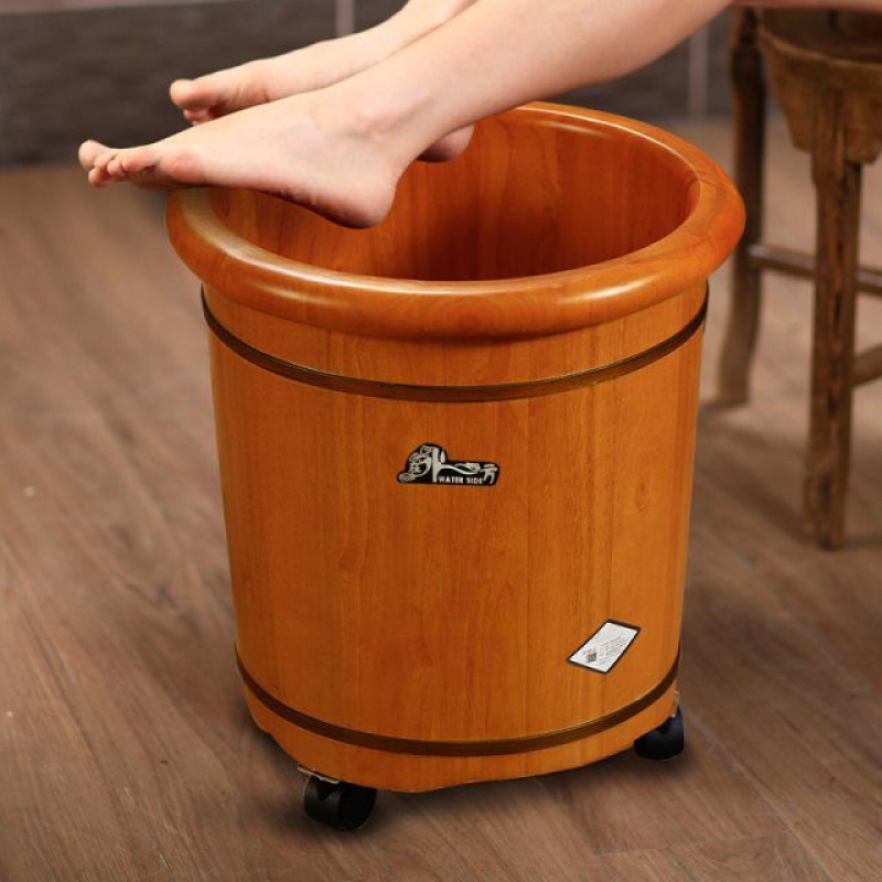 Boutique oak foot bath barrel High depth barrel foot bath barrel Household foot bath basin over the knee Female foot bath barrel Wooden over the calf