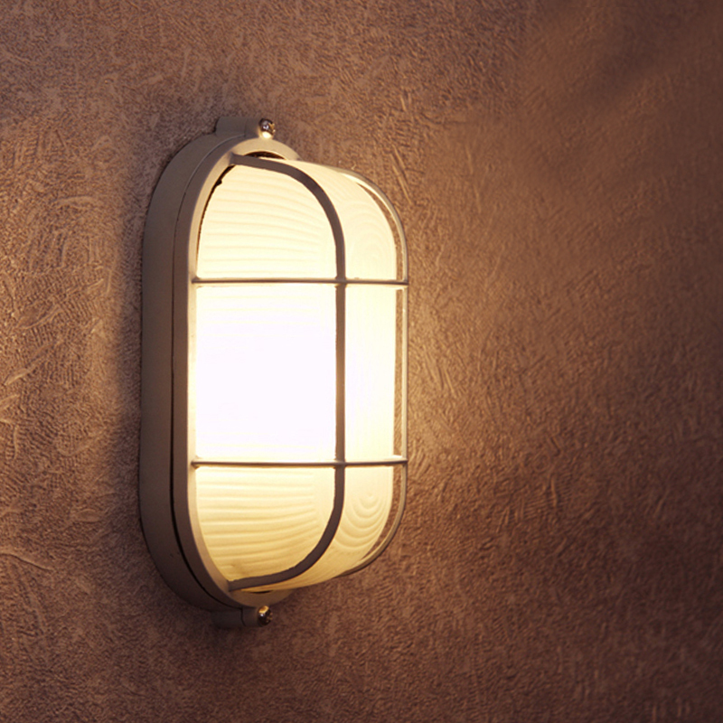Outdoor Wall Lamp, Oval, Waterproof, Moisture-Proof, Explosion-Proof, Three-Proof Lamp, Outdoor Corridor, Sauna Room, Bathroom Lamp, All Aluminum