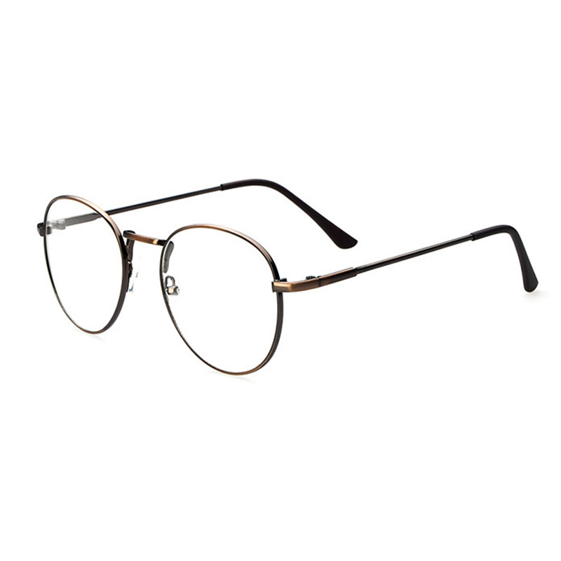 Korean version Metal Eye frames Retro women's round art Fan glasses frame can be matched with myopia Jean Light Light Flat Mirror-Taobao