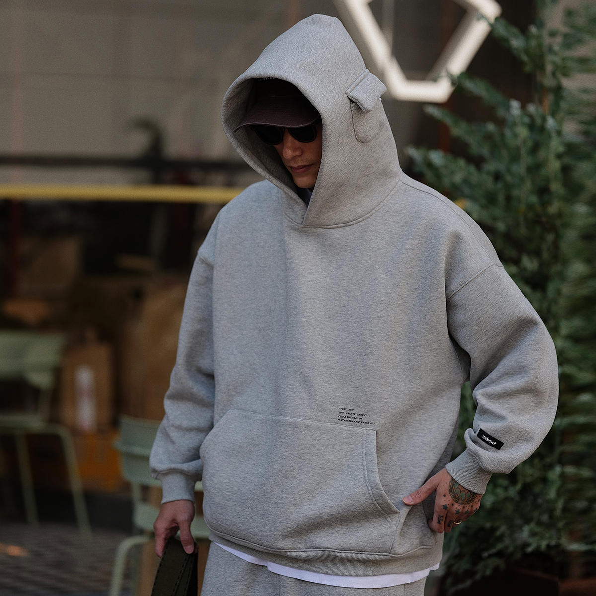 UNBENT 21AW Autumn and Winter New Casual Casual Casting Hat Sweatshirt with loose Japanese Warm Hat coat