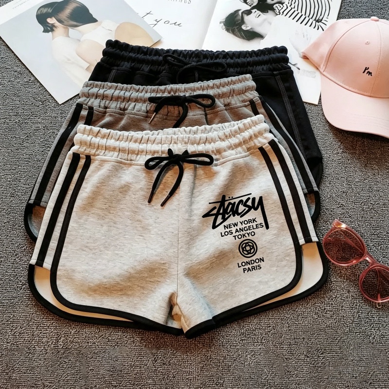 Pure Cotton Shorts for Women, Summer Elastic Waist, Loose Fit, Korean Style, Versatile, Wide-Leg, Slimming, Fashionable, Sports, Casual, Home, Sleepwear