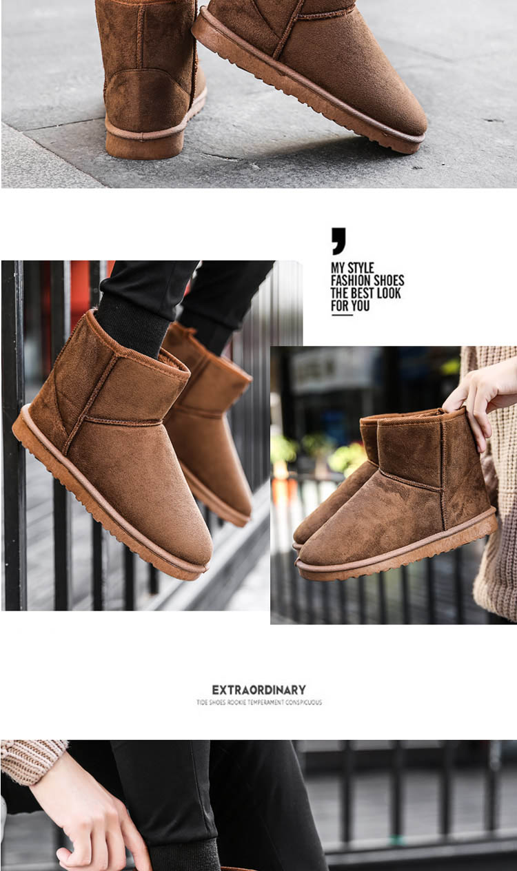 Giày mùa đông cộng với nhung ấm cho nam Giày ngắn nam Giày tuyết nam Giày cotton nam Giày cotton đôi phiên bản Hàn Quốc của xu hướng giày nam giầy boot nam