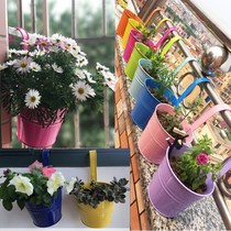 Best selling flower pot balcony hook bucket hanging pot hanging hanging orchid green radish hook hanging wall flower pot planting flower pot hanging hanging
